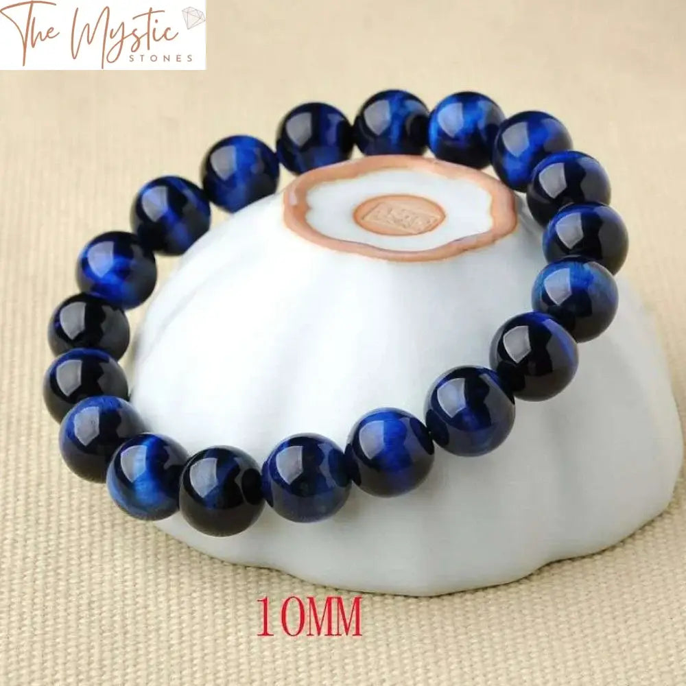 Royal Blue Tiger Eye Natural Stone Bracelet