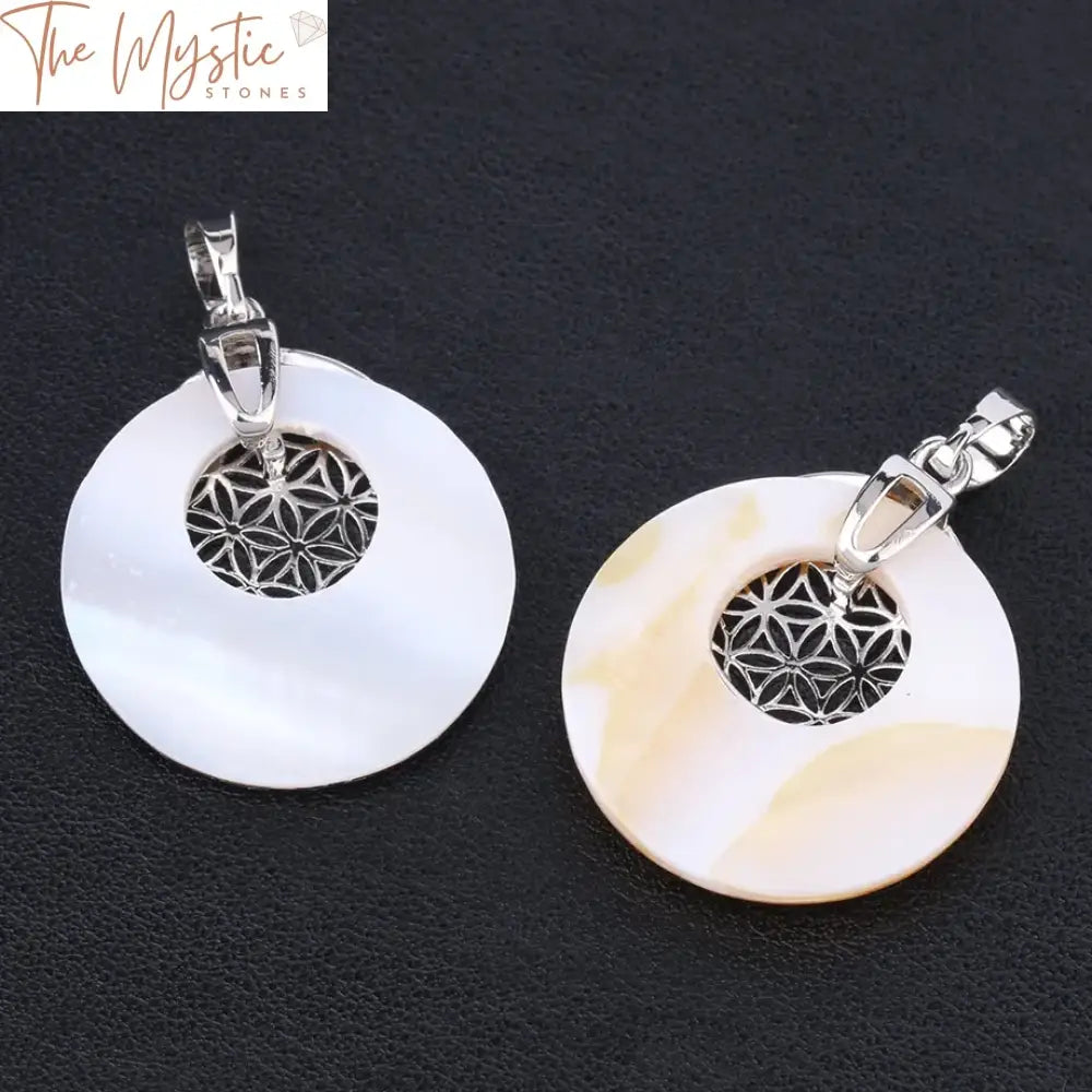 Sacred Geometry Shell Mandala Pendant