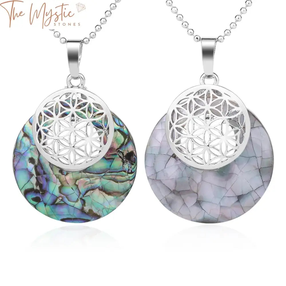 Sacred Geometry Shell Mandala Pendant