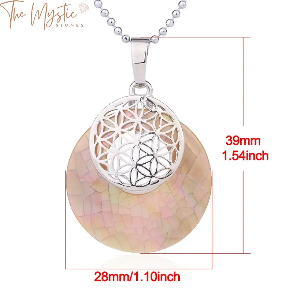 Sacred Geometry Shell Mandala Pendant