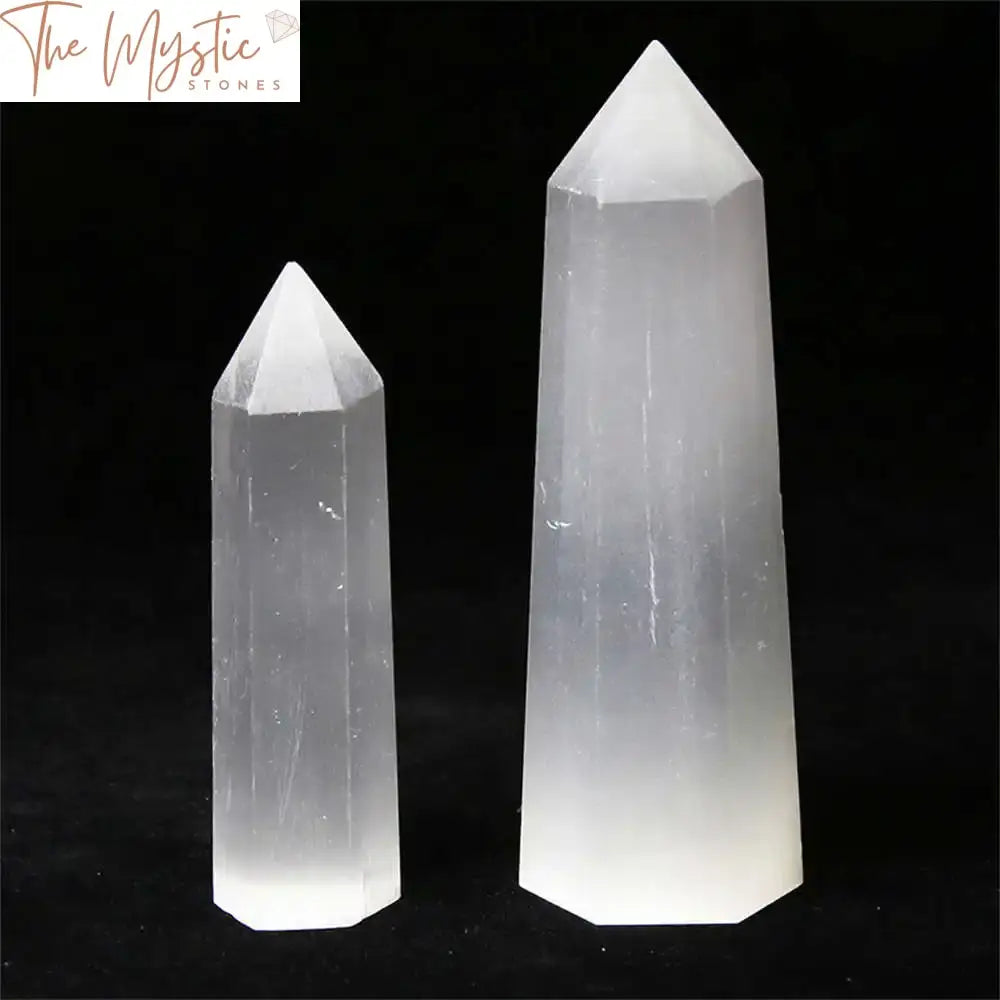 Selenite Quartz Obelisk Crystal Wand