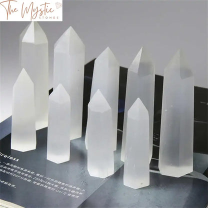 Selenite Quartz Obelisk Crystal Wand