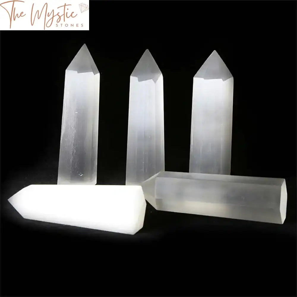 Selenite Quartz Obelisk Crystal Wand