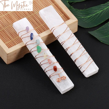 Selenite Reiki Chakra Healing Wand