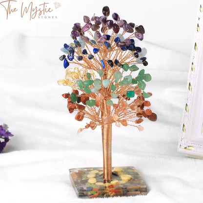 Seven Chakra Crystal Tree Of Life With Agate Base