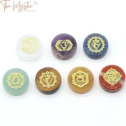 Seven Chakra Engraved Natural Stone Set