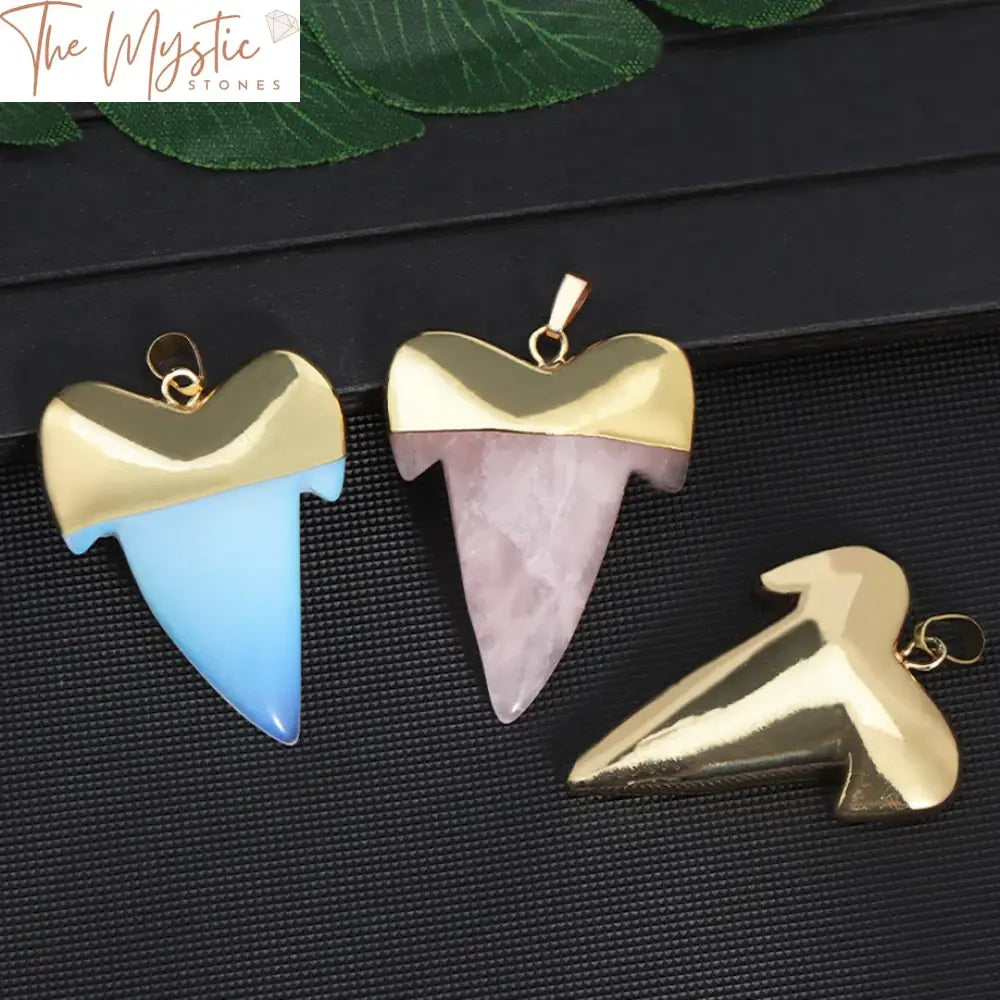 Shark Tooth Quartz Pendant Necklace