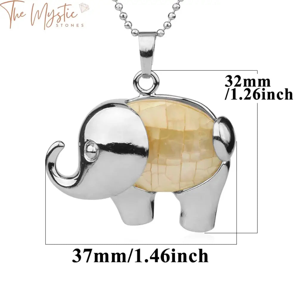 Silver Alloy Elephant Charm Pendant Necklace