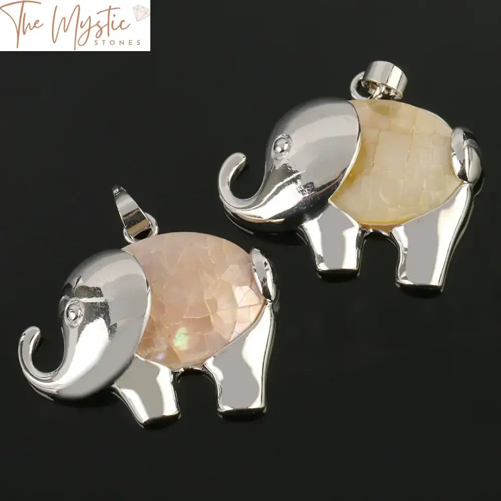 Silver Alloy Elephant Charm Pendant Necklace