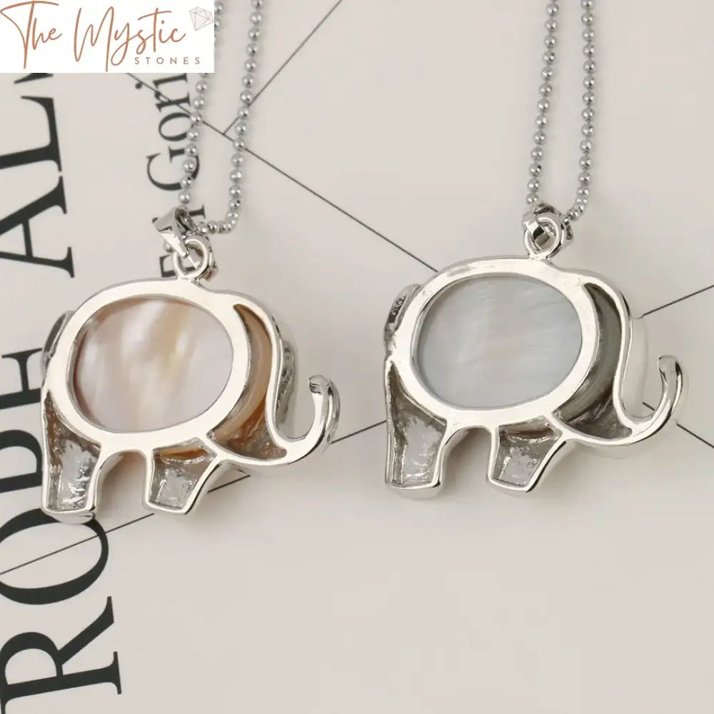 Silver Alloy Elephant Charm Pendant Necklace