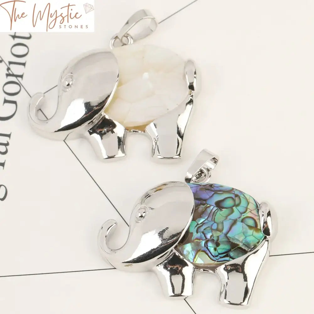 Silver Alloy Elephant Charm Pendant Necklace