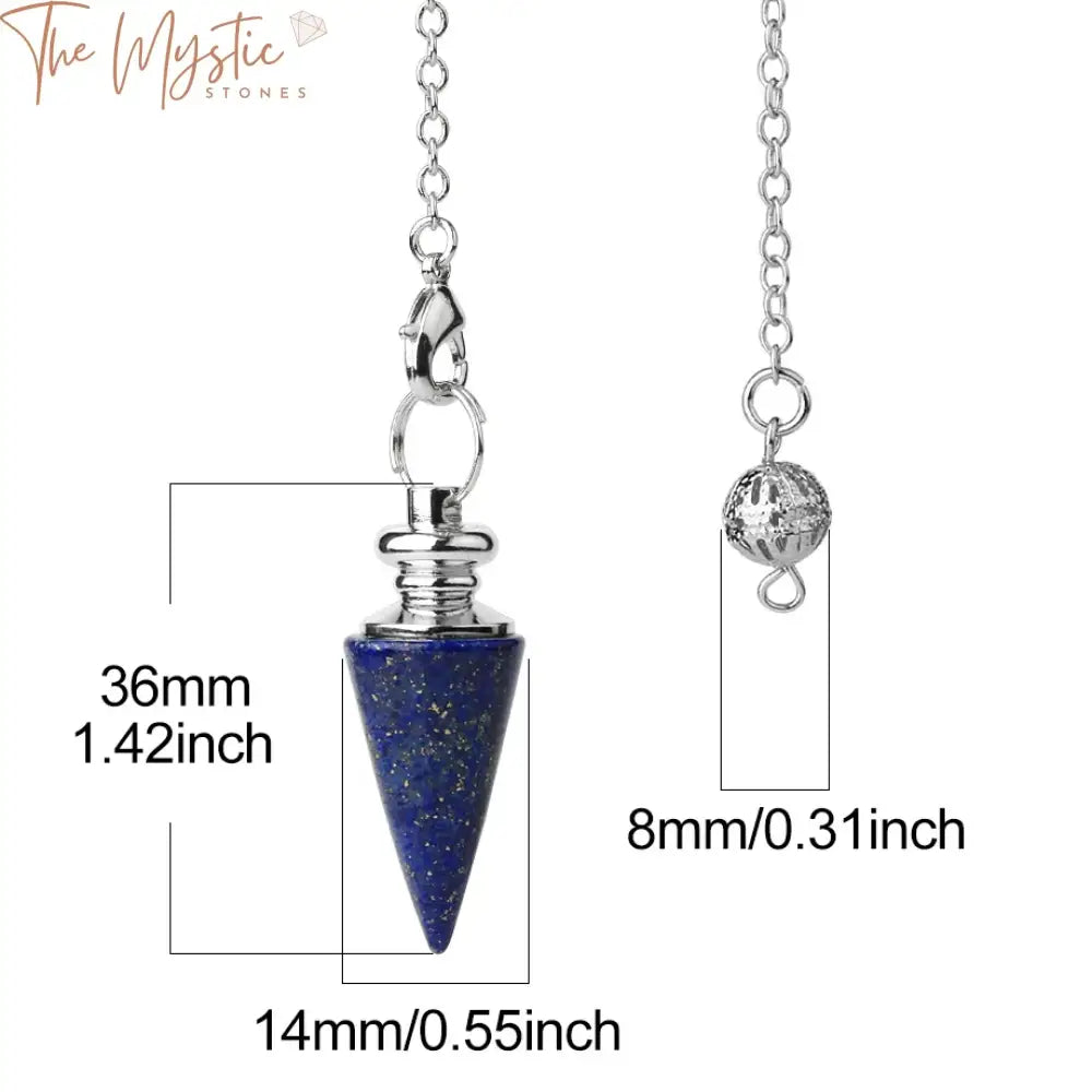 Silver Chain Conical Pendulum With Natural Stone