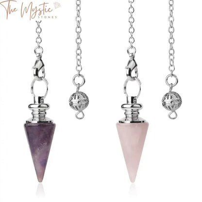 Silver Chain Conical Pendulum With Natural Stone