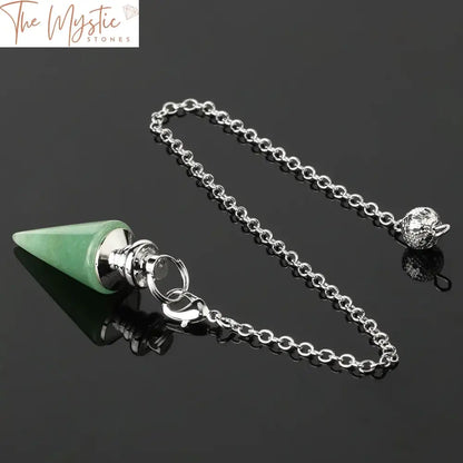 Silver Chain Conical Pendulum With Natural Stone