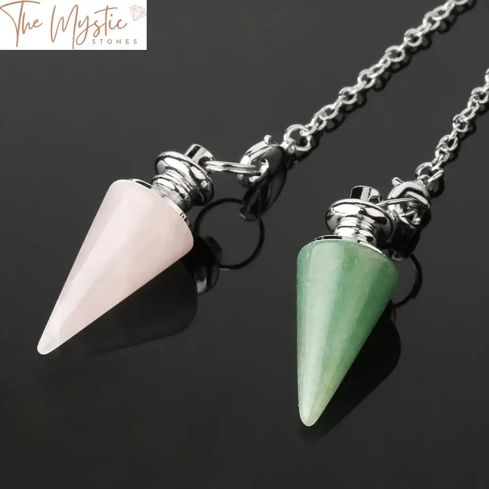 Silver Chain Conical Pendulum With Natural Stone