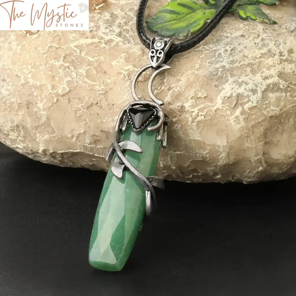 Silver Leaf Crystal Pendant