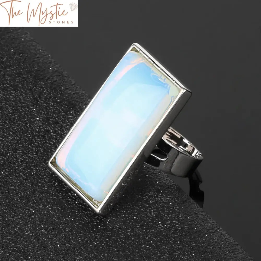 Silver-Plated Adjustable Quartz Ring