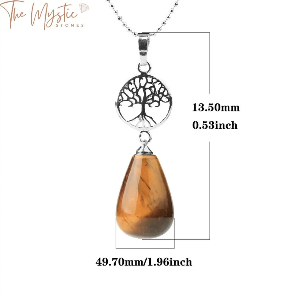 Silver Quartz Tree Of Life Reiki Pendant