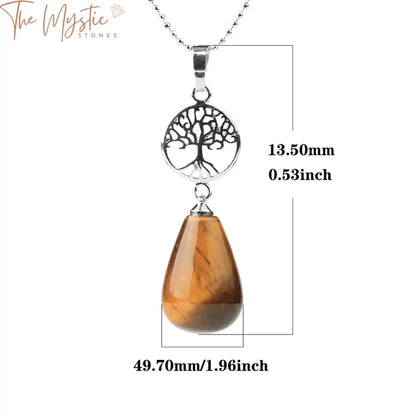 Silver Quartz Tree Of Life Reiki Pendant