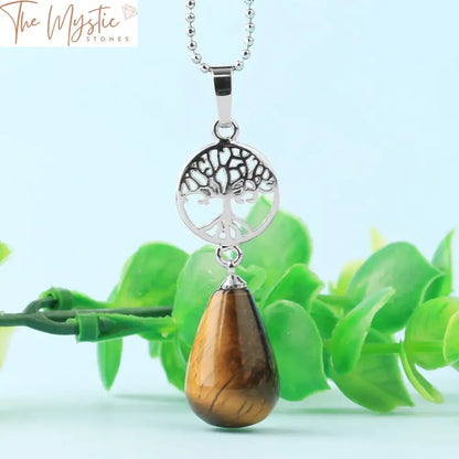 Silver Quartz Tree Of Life Reiki Pendant