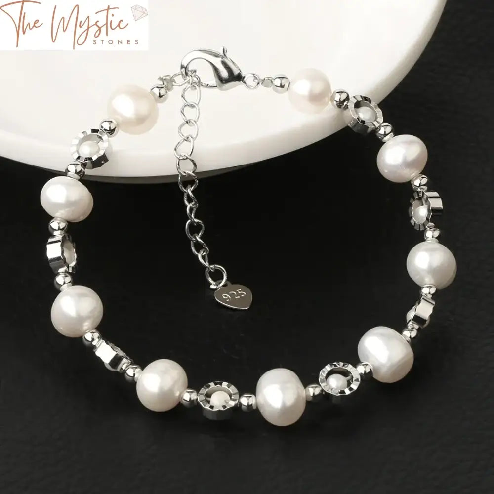 Silver Tone Baroque Pearl Bracelet