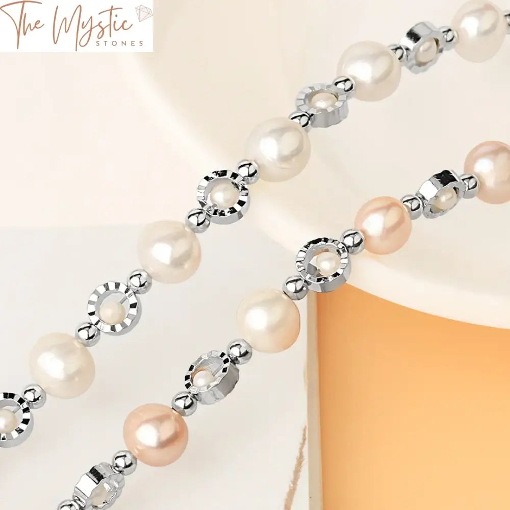 Silver Tone Baroque Pearl Bracelet