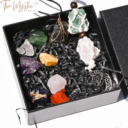 Smoky Quartz Chakra Crystal Pendant & Tree Of Life Ornament Set