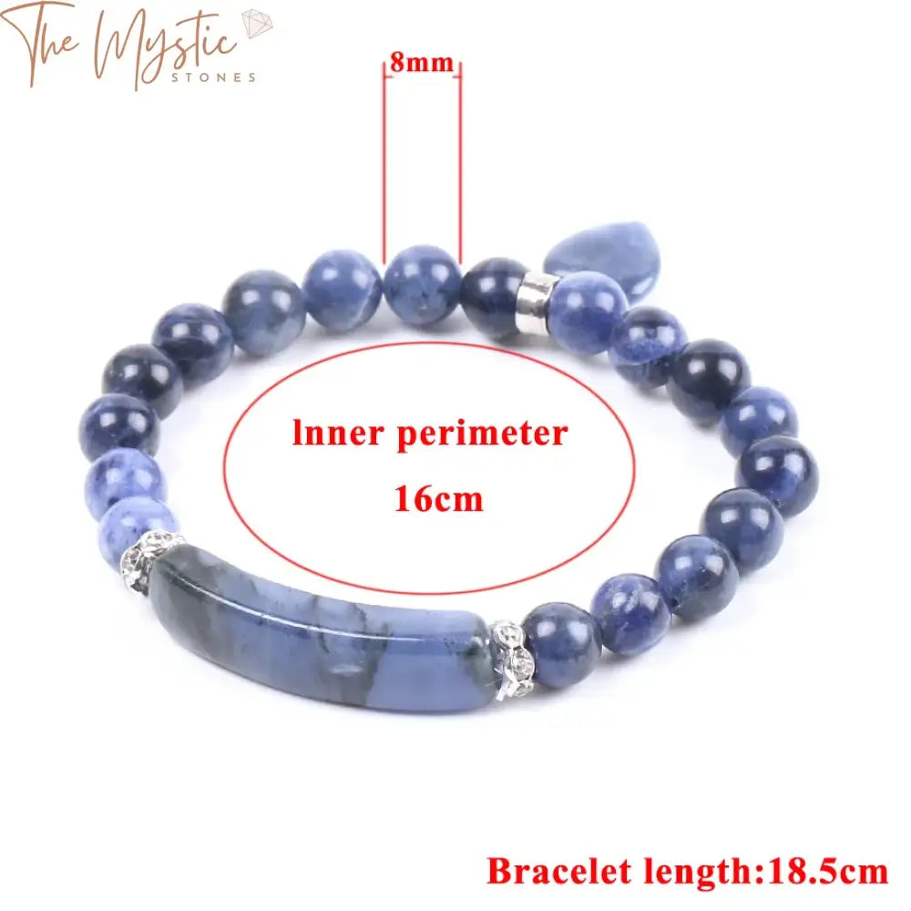 Sodalite Love Heart Stretch Bracelet