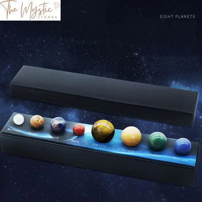 Solar System Crystal Planet Set - 8 Piece Gemstone Collection With Gift Box