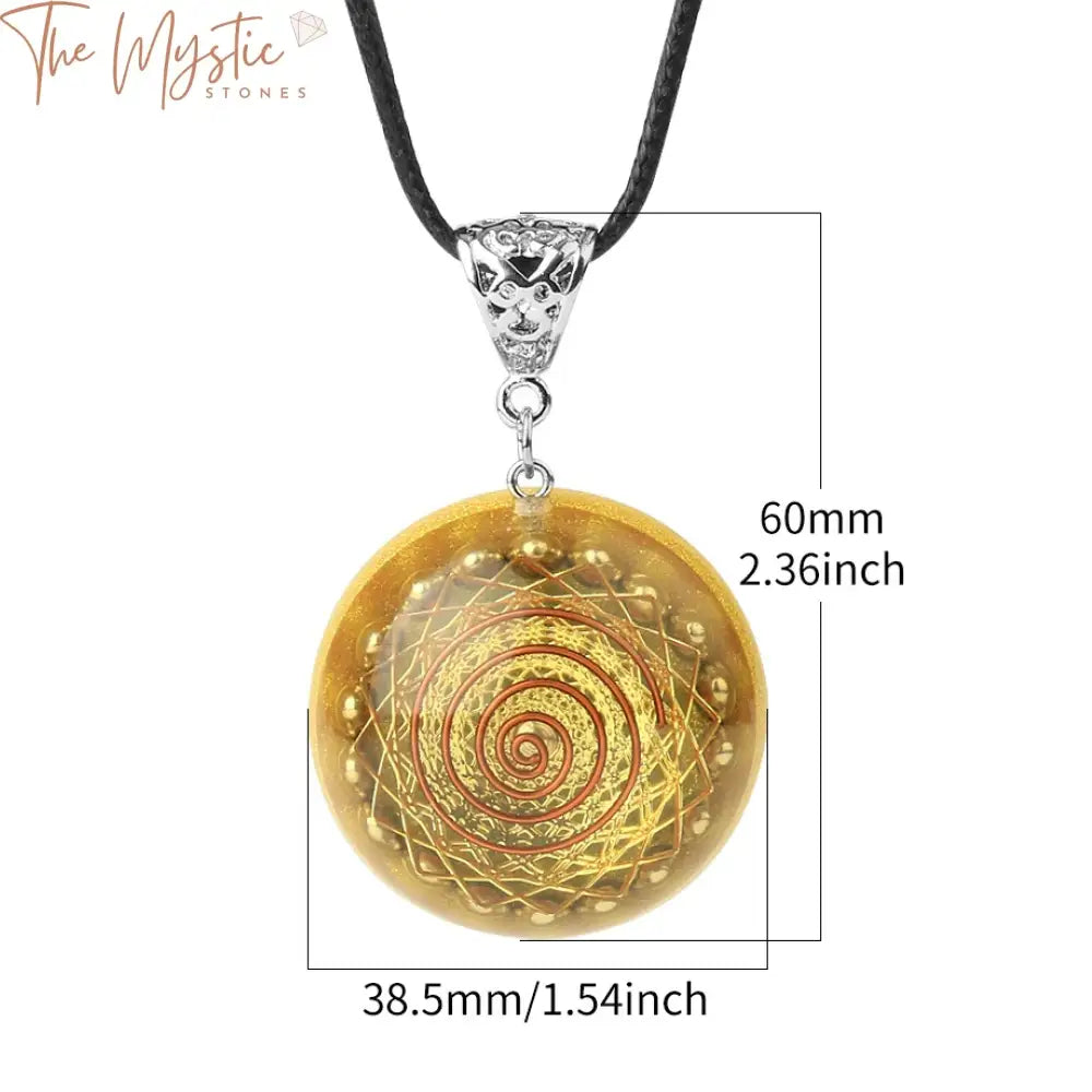 Spiral Orgonite Cabochon Necklace