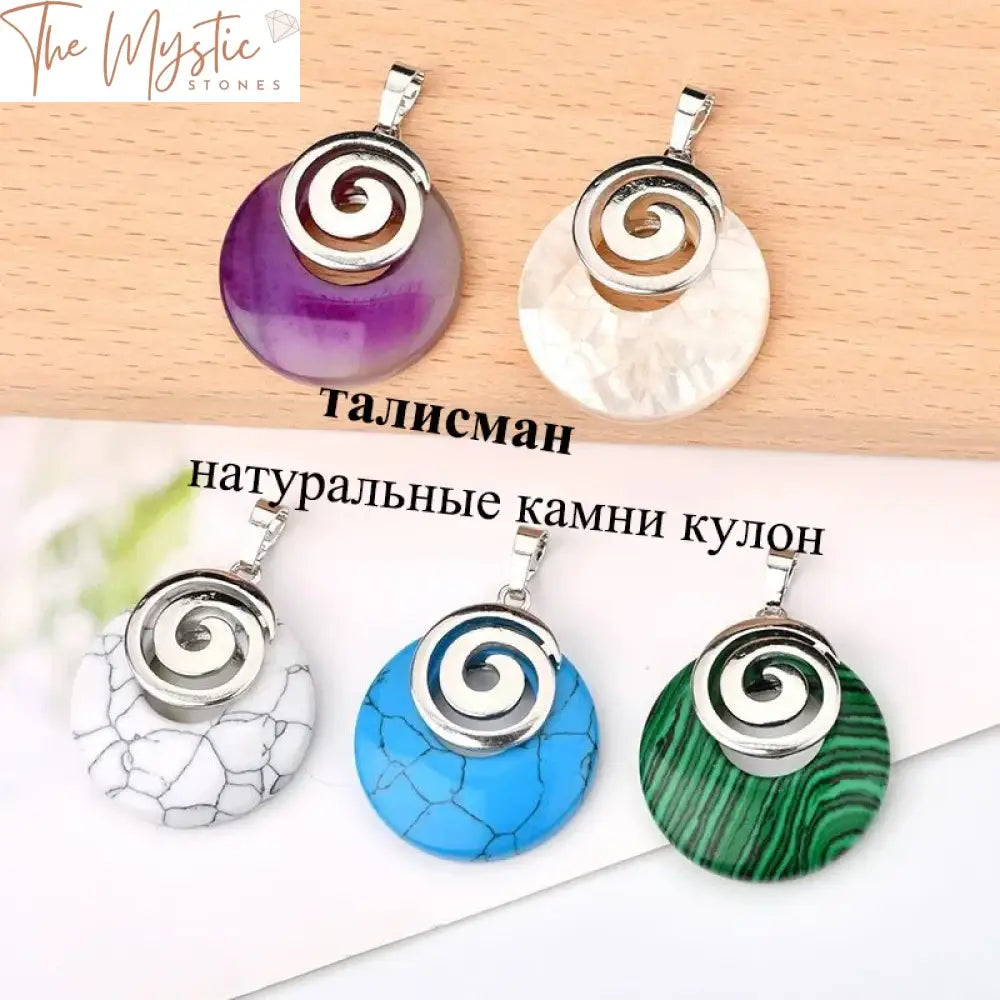 Spiral Stone Pendant Collection