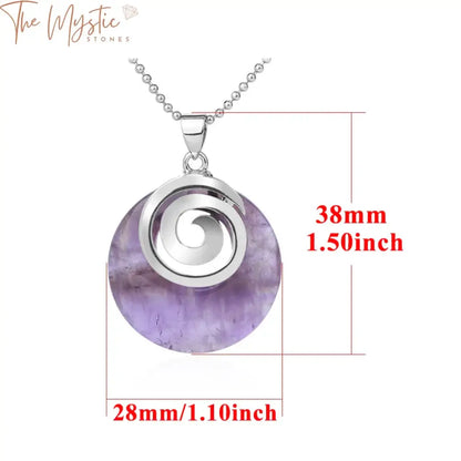 Spiral Stone Pendant Necklace - Lava & Agate Chakra Reiki