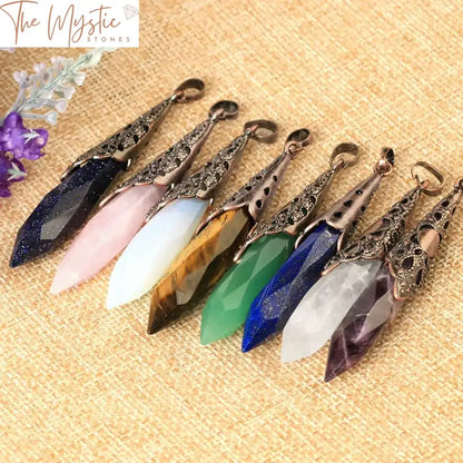 Spiritual Healing Crystal Pendulum Necklace