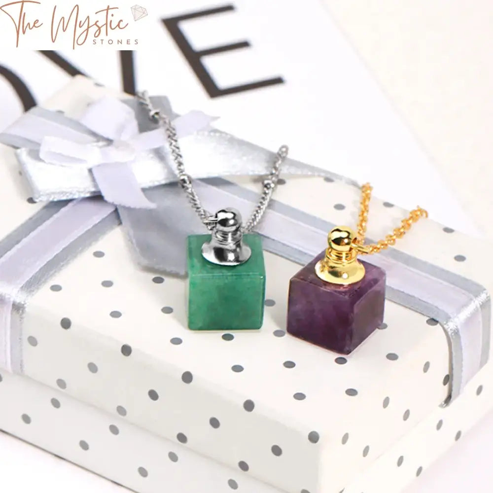 Square Crystal Diffuser Necklace