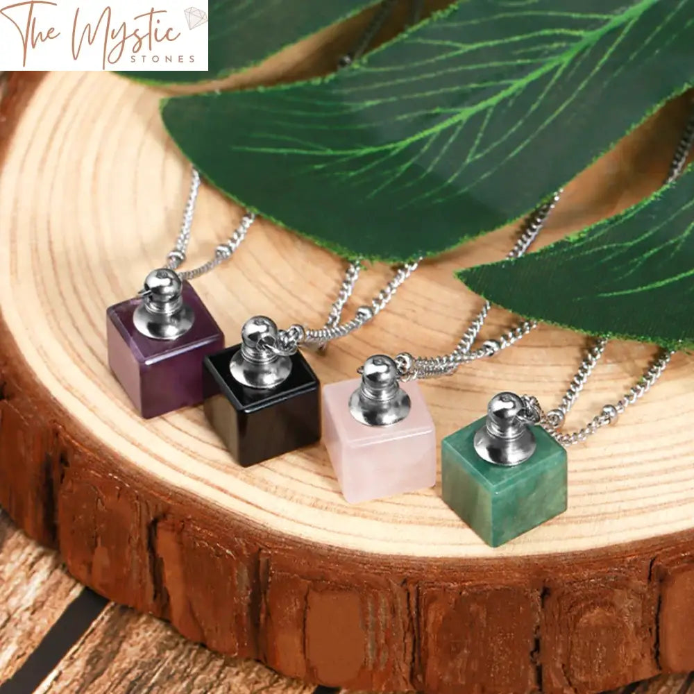 Square Crystal Diffuser Necklace