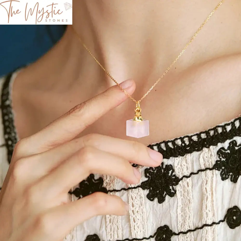 Square Crystal Diffuser Necklace