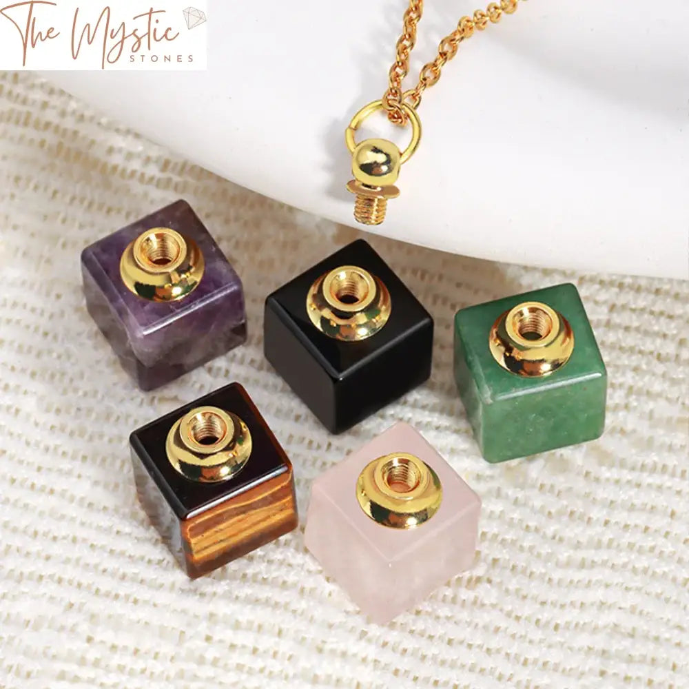 Square Crystal Diffuser Necklace