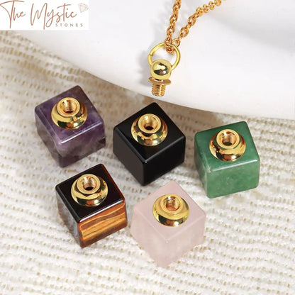 Square Crystal Diffuser Necklace