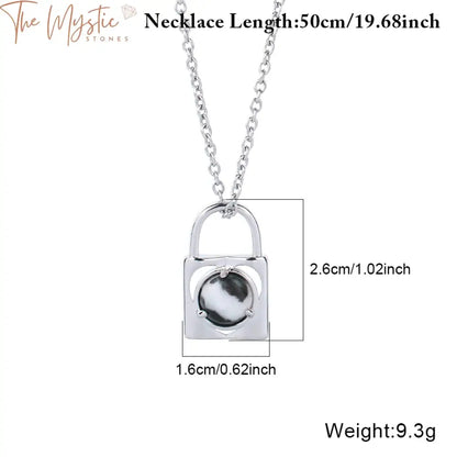 Stainless Steel Chain & Crystal Bead Pendant Necklace