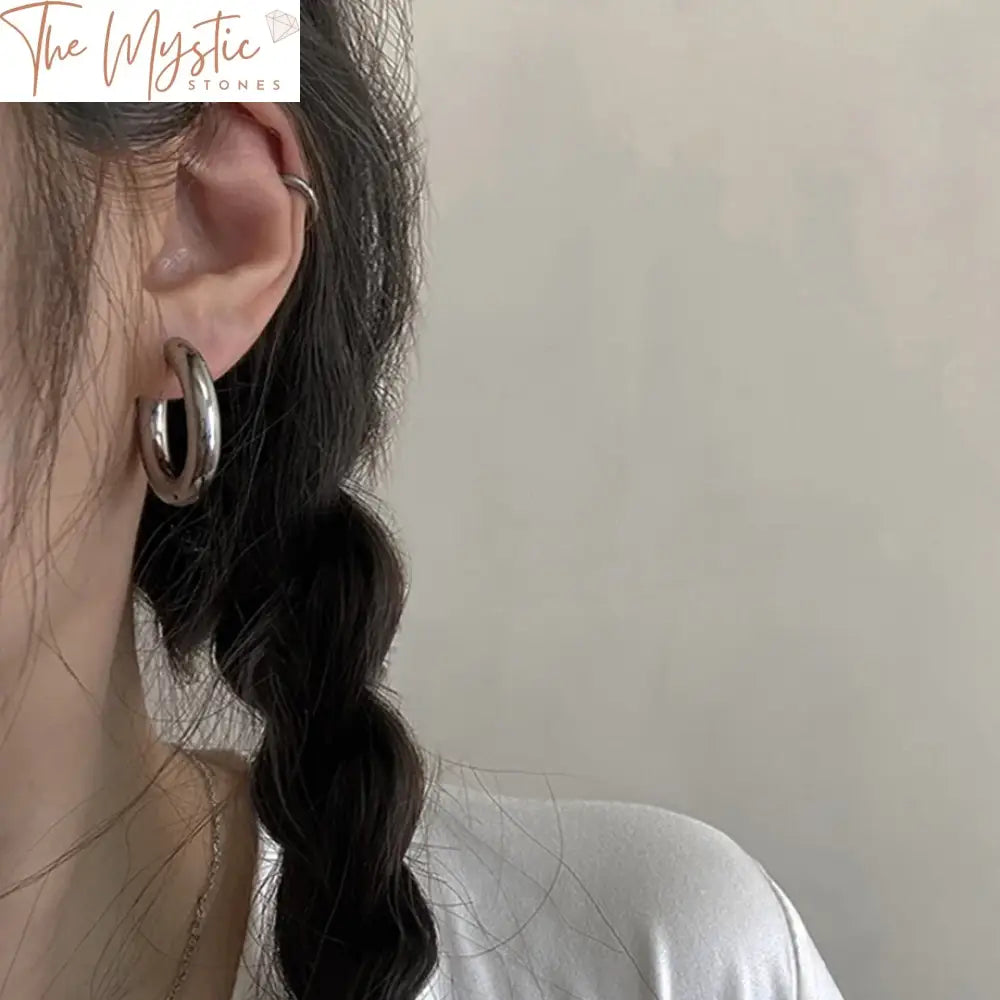 Stainless Steel Minimalist Hoop Earrings H330