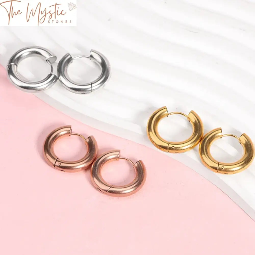 Stainless Steel Minimalist Hoop Earrings H330