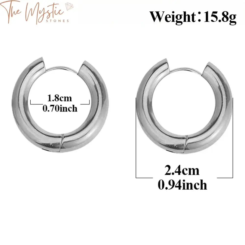 Stainless Steel Minimalist Hoop Earrings H330