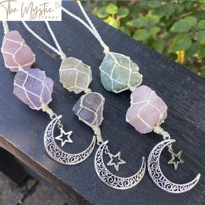 Star Moon Reiki Crystal Pendant