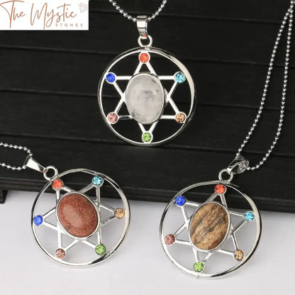 Star Of David Crystal Amulet Necklace