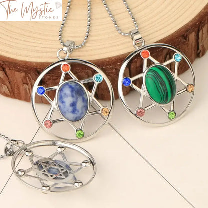 Star Of David Crystal Amulet Necklace