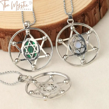 Star Of David Crystal Amulet Necklace