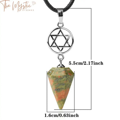 Star Of David Crystal Cone Necklace