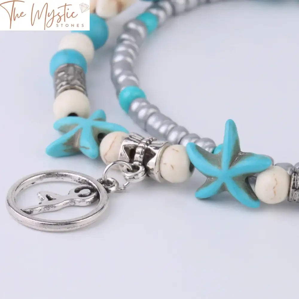 Starfish Yoga Beaded Anklet