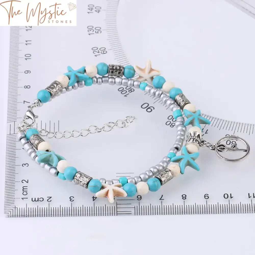 Starfish Yoga Beaded Anklet