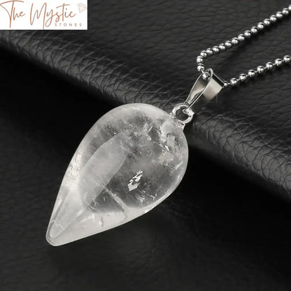 Teardrop Natural Stone Pendant Necklace